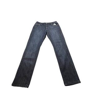 Village Womens Size 22 Straight Leg Jeans Dark Wash Denim W36 L31 Spandex Blend